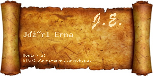 Jári Erna névjegykártya